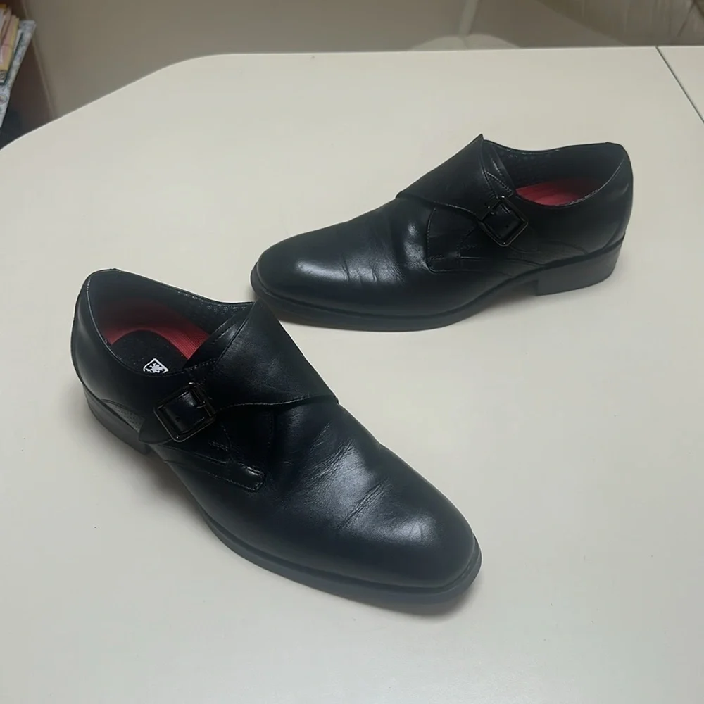 STACY ADAMS Karcher Plain Toe Monk Strap Slip-On Dress Shoes size 7.5
